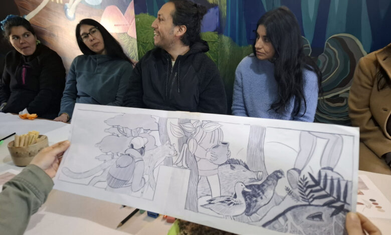 Mural participativo en Escuela de Relun